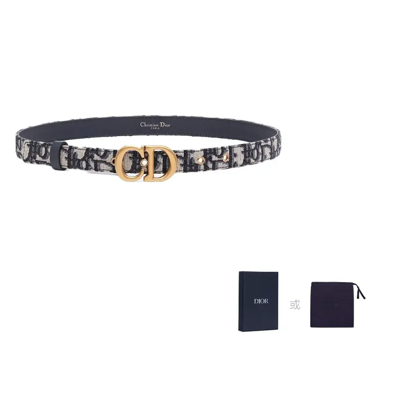 

DIOR Кожаный ремень из коровьей кожи женский синий 2 см