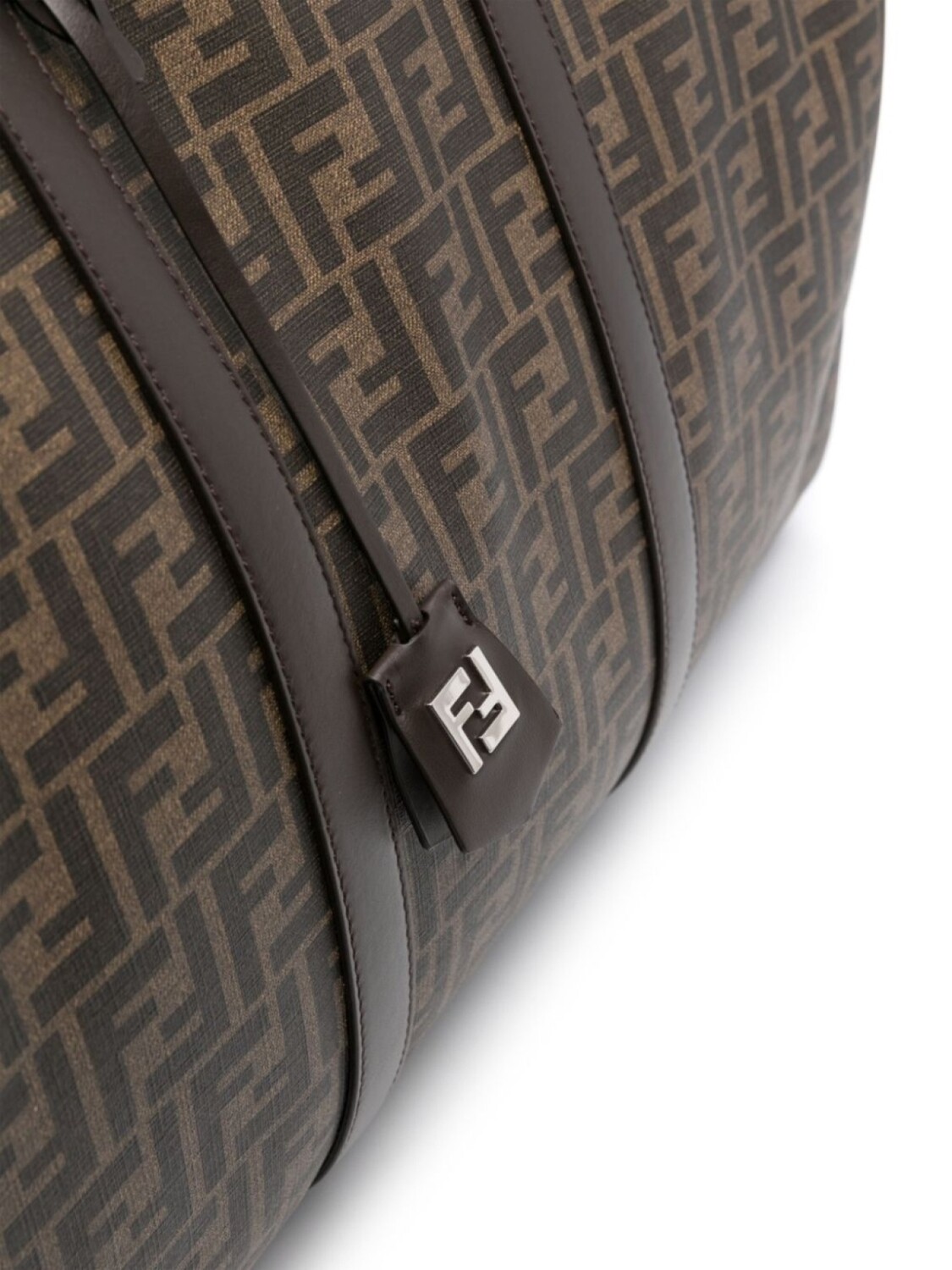 FENDI большая дорожная сумка с логотипом FF, коричневый — фото 3