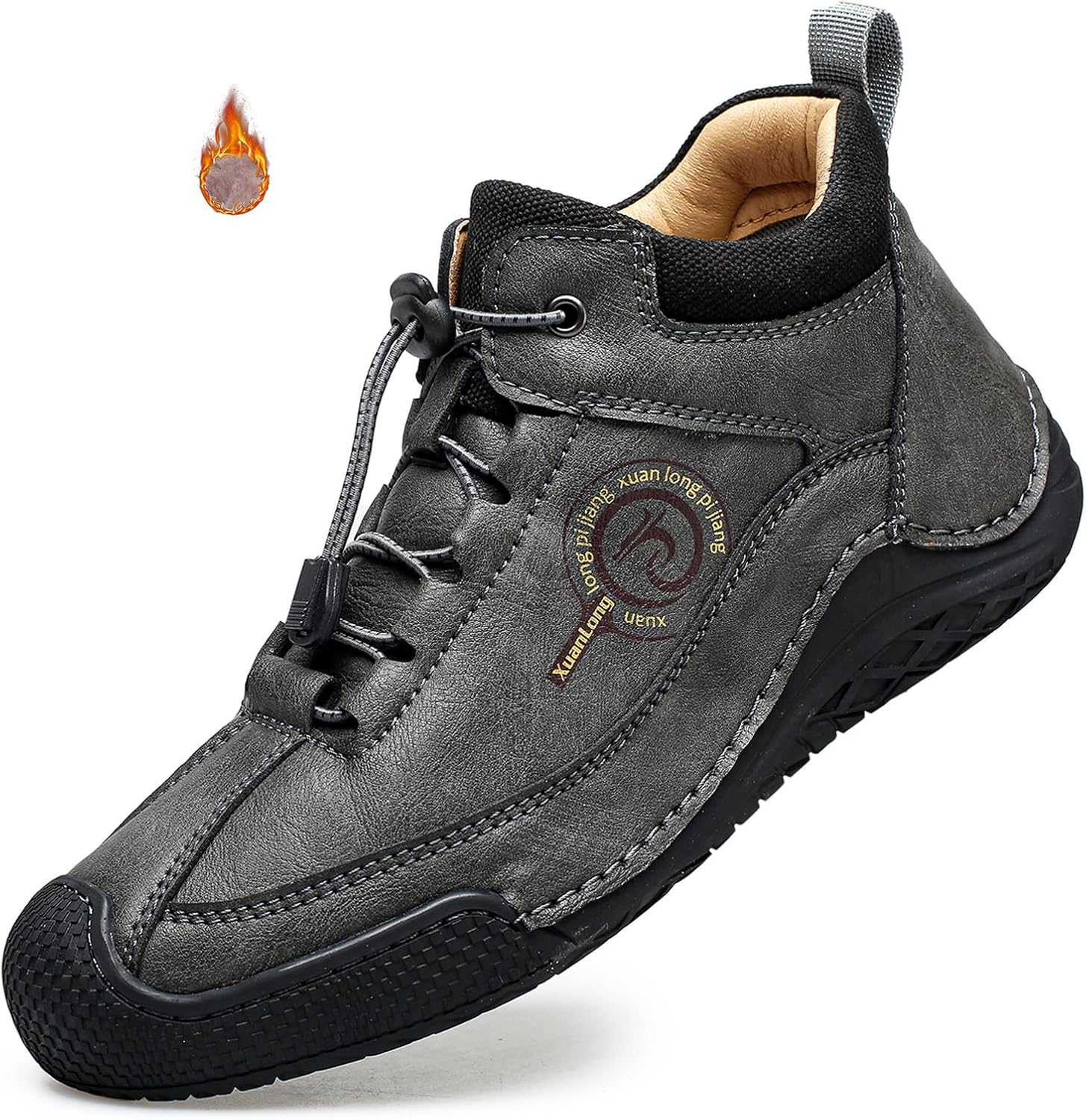 

Мужские повседневные ботинки Optigard Chukka с ручной строчкой, удобные, регулируемые, для активного отдыха, противоударные, с нескользящей подошвой, спортивные, для походов и вождения, модные слипоны средней высоты для ходьбы, серый