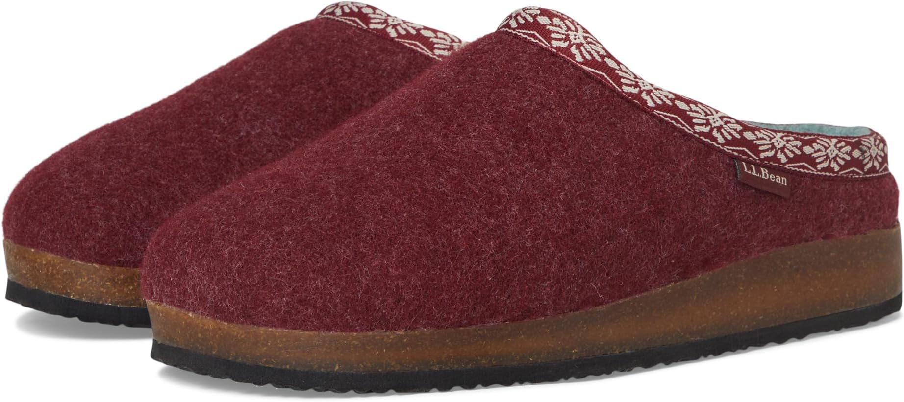 Тапочки L.L.Bean Wool Slipper Clog, цвет Deepest Red