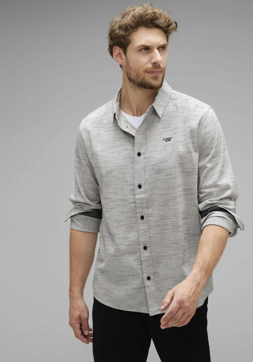 

STREET ONE МУЖСКАЯ рубашка с длинными рукавами, в крапинку Street One Men, серый