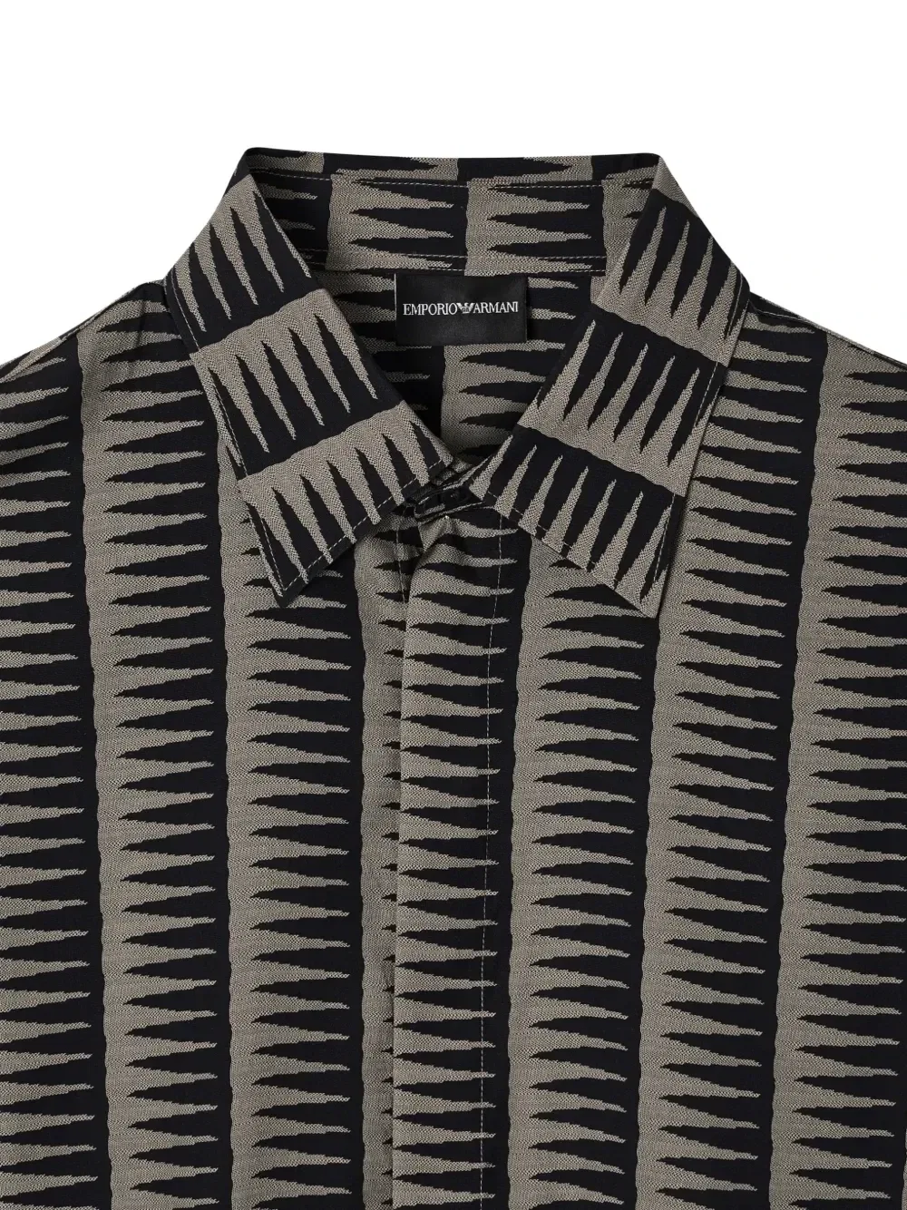Полосатая рубашка с длинными рукавами EMPORIO ARMANI, черный — фото 3