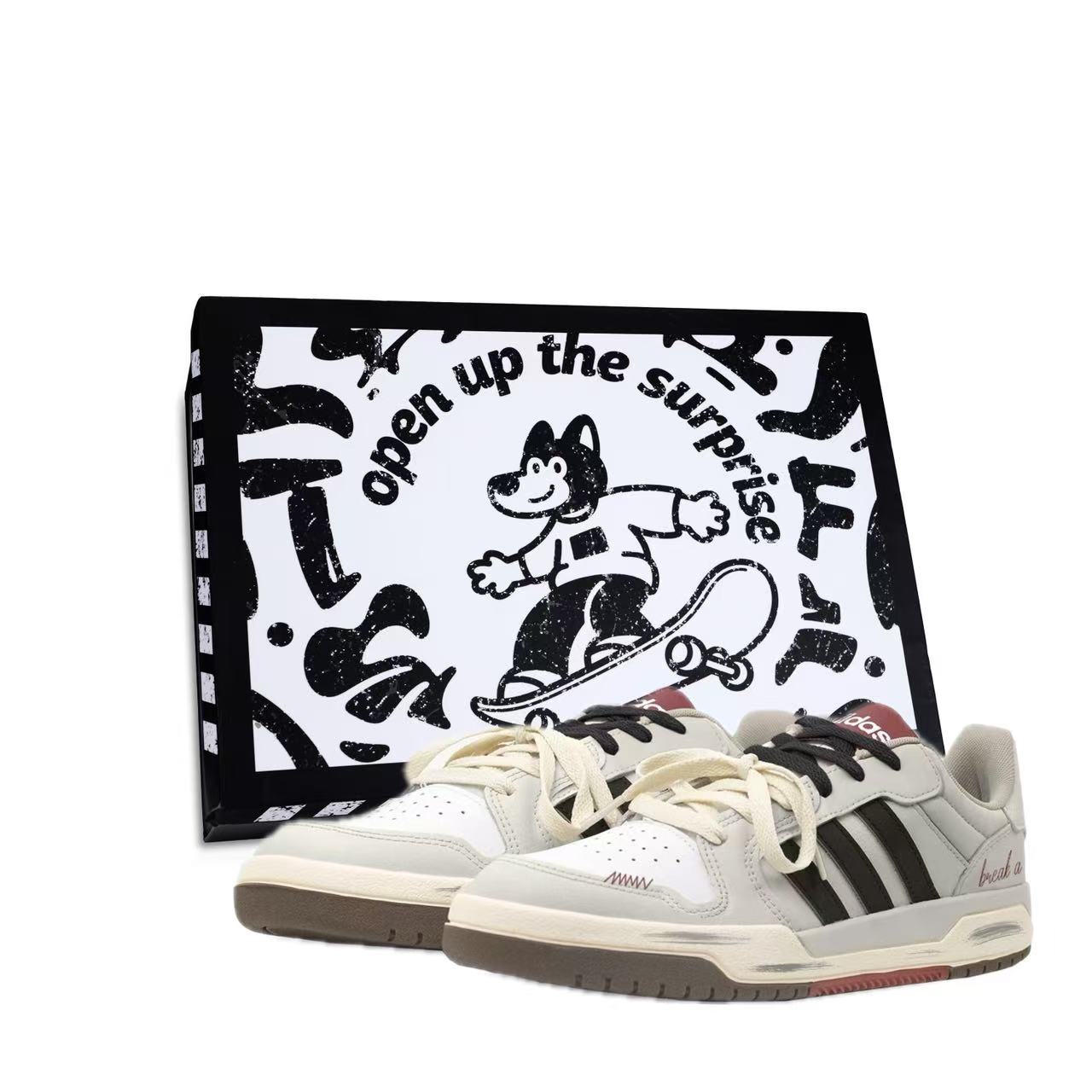 

Entrap Continuous Good Luck Box: износостойкие, легкие и дышащие низкие скейтбордные кроссовки Adidas Neo, светлый серый черный