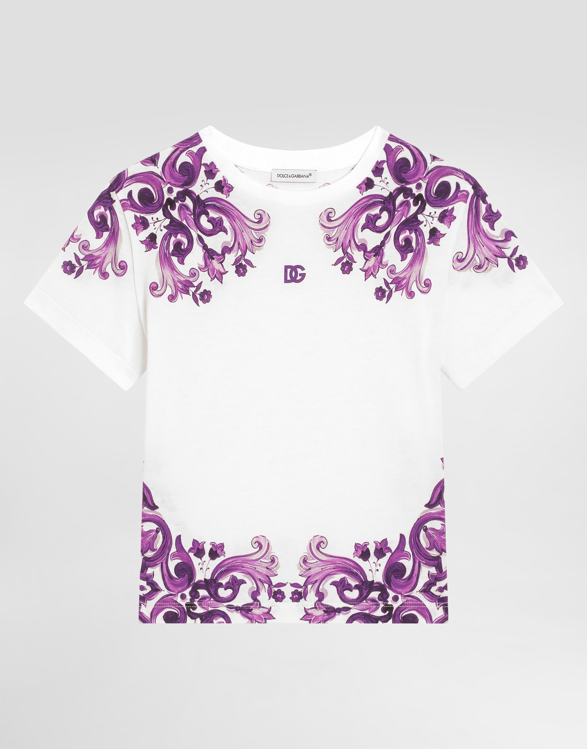 

Футболка из джерси с короткими рукавами с принтом майолика Dolce&Gabbana, мультиколор