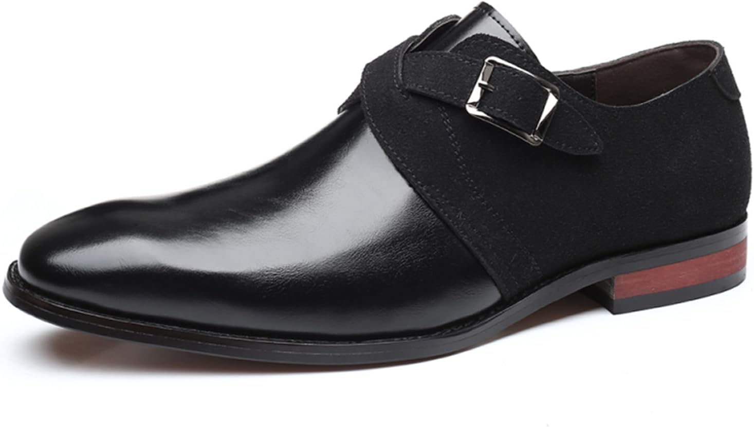 

Мужские туфли NIGXWNS с острым носком, застежкой на ремешок, классические деловые и свадебные оксфорды, удобные формальные туфли, черный