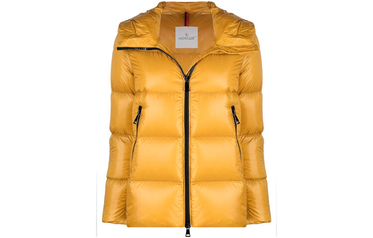 

Пуховик женский имбирно-желтый Moncler
