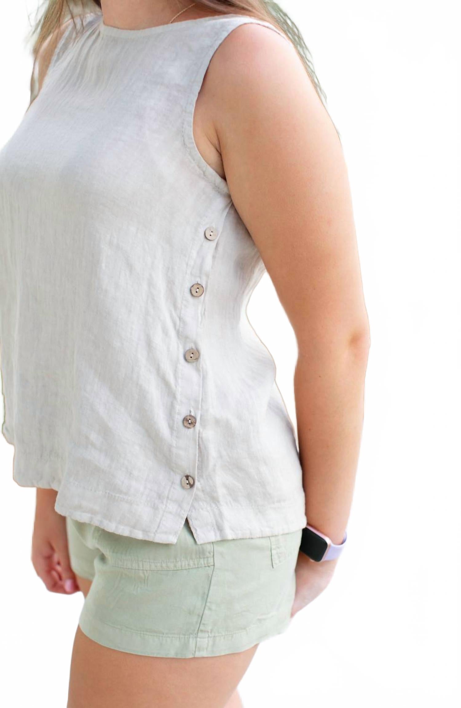 

Женская бесшовная льняная майка CHARLIE B, Natural