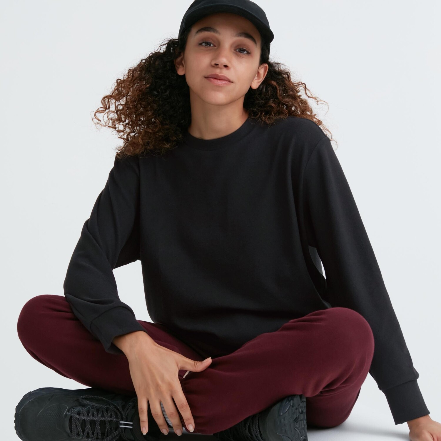 

Футболка из мягкого флиса Uniqlo с круглым вырезом, черный