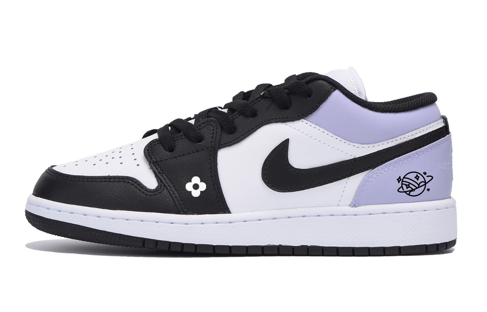 

Jordan Баскетбольные кроссовки Air 1 Urban Chic Style с низким верхом, устойчивые к скольжению, мужские, белые, черные, фиолетовые