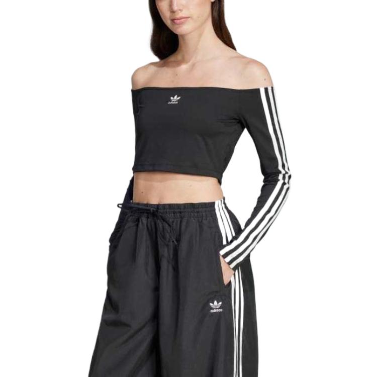 Adidas Originals Adidas Женский Adicolor Топ с Открытыми Плечами и Длинными Рукавами Black — фото 4