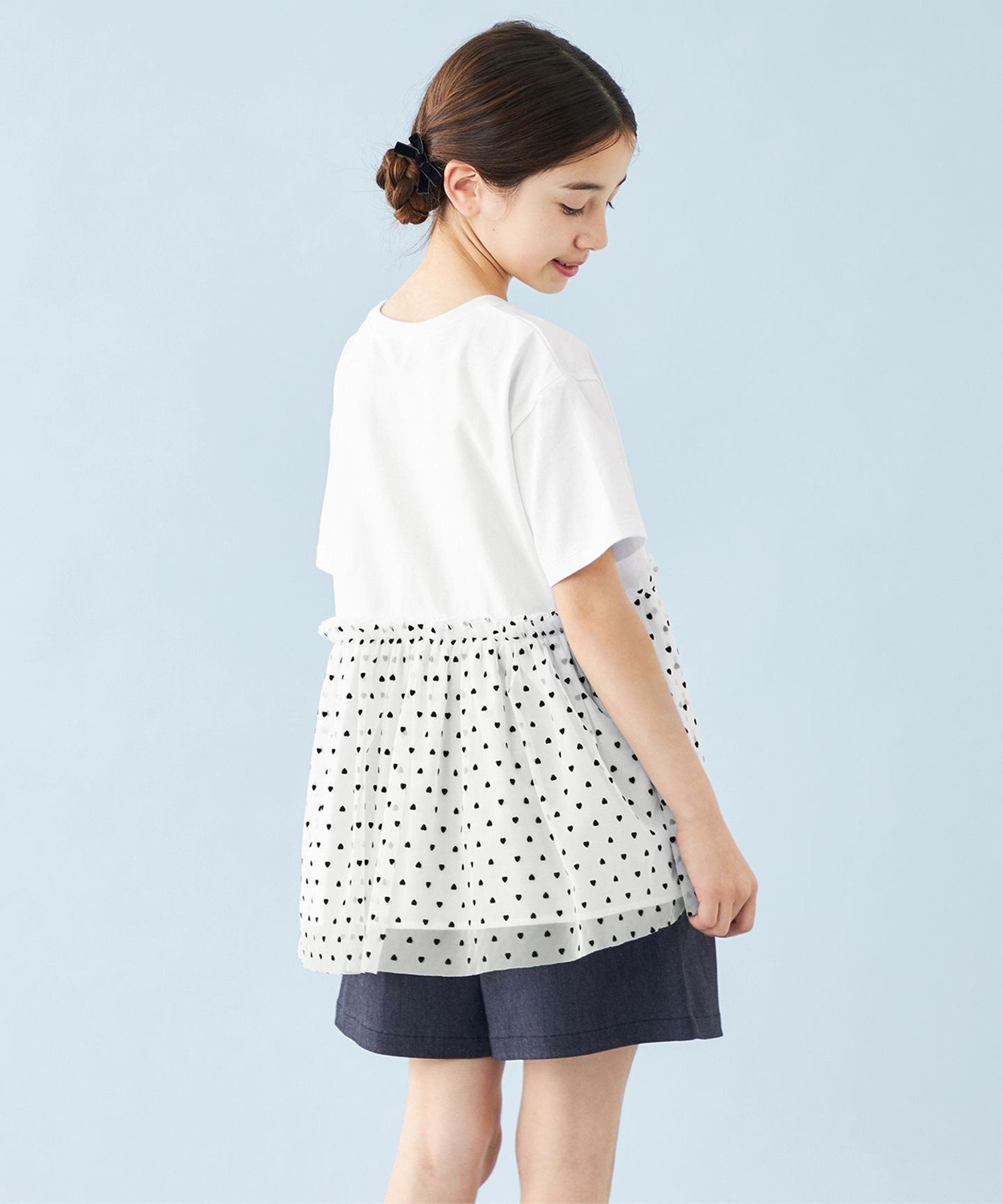 Футболка Футболки разных расцветок [110-150 см] Unfilo, Off-white [Tulle hem] [101] — фото 4