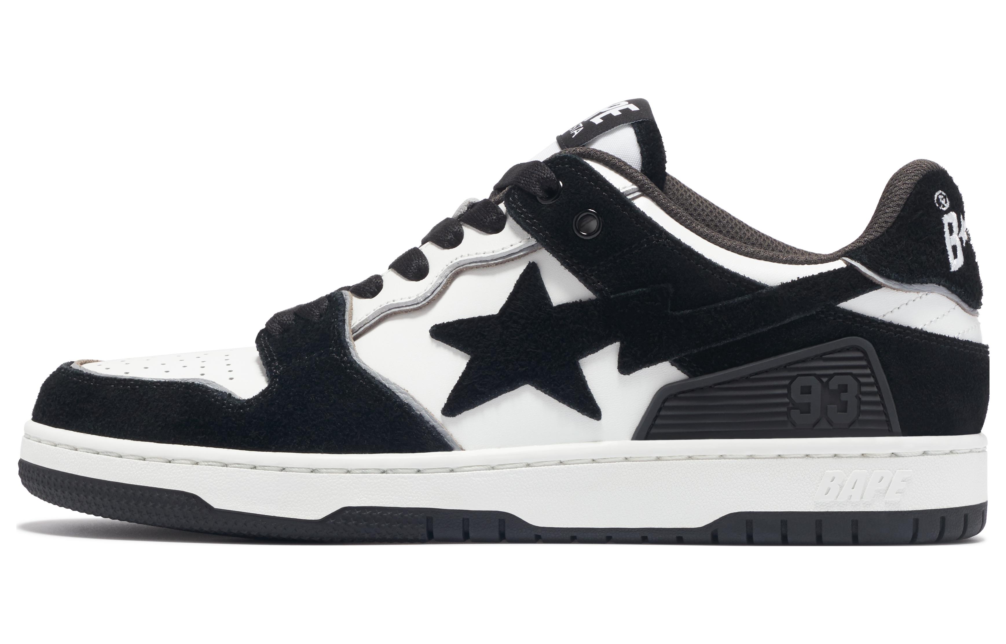 Кроссовки BAPE A BATHING APE Bape SK8 Sta Black Suede, черный/белый