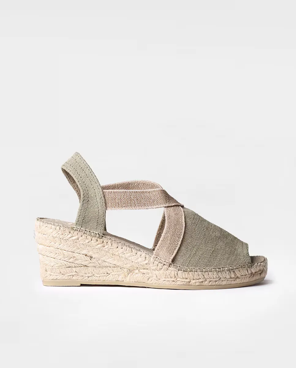 

Женские эспадрильи на танкетке из ткани на резинке Toni Pons, цвет Kaki
