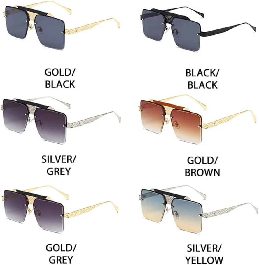 

Винтажные большие солнцезащитные очки для женщин и мужчин, роскошные очки большого размера в металлической оправе, модные и стильные, в стиле уличной моды HVTVTLA, C2