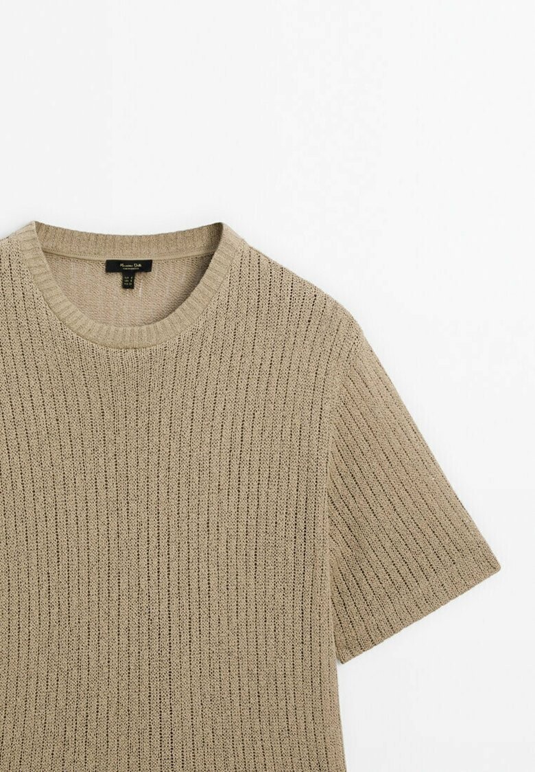 

Базовая футболка TEXTURED SHORT SLEEVE Massimo Dutti, светло-коричневый