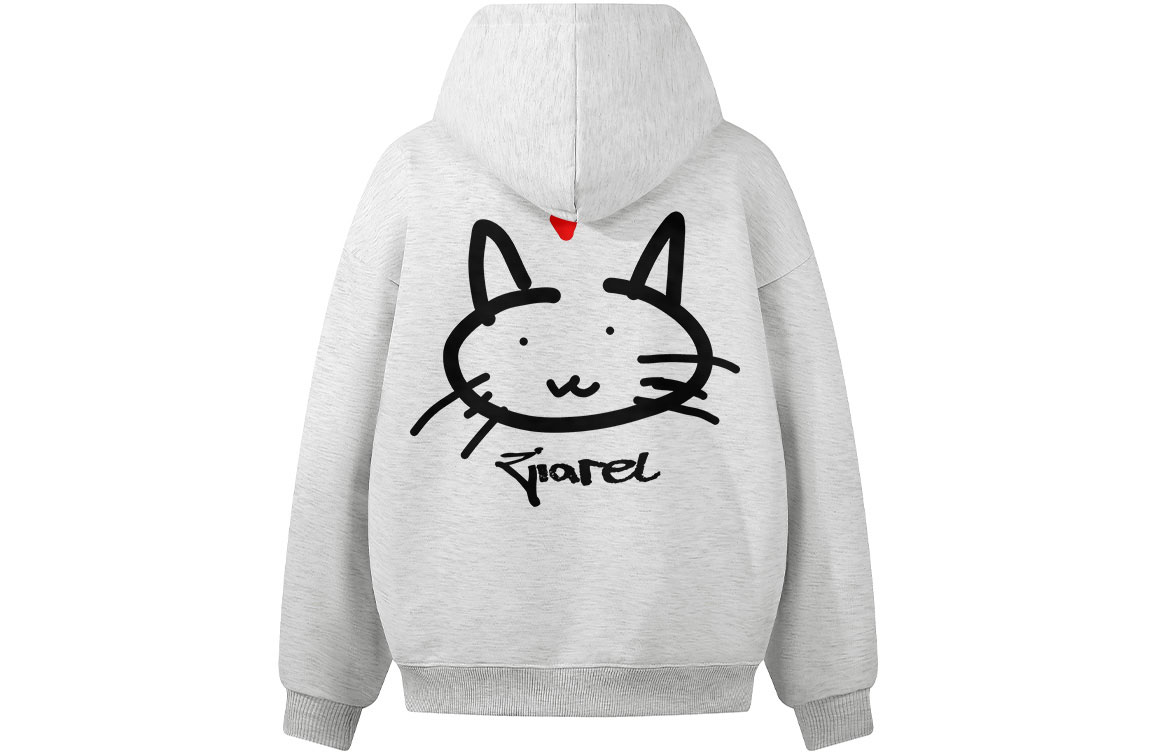 

Толстовка Unisex Hooded Moderate Heavyweight ZIAREL, белый heather серый