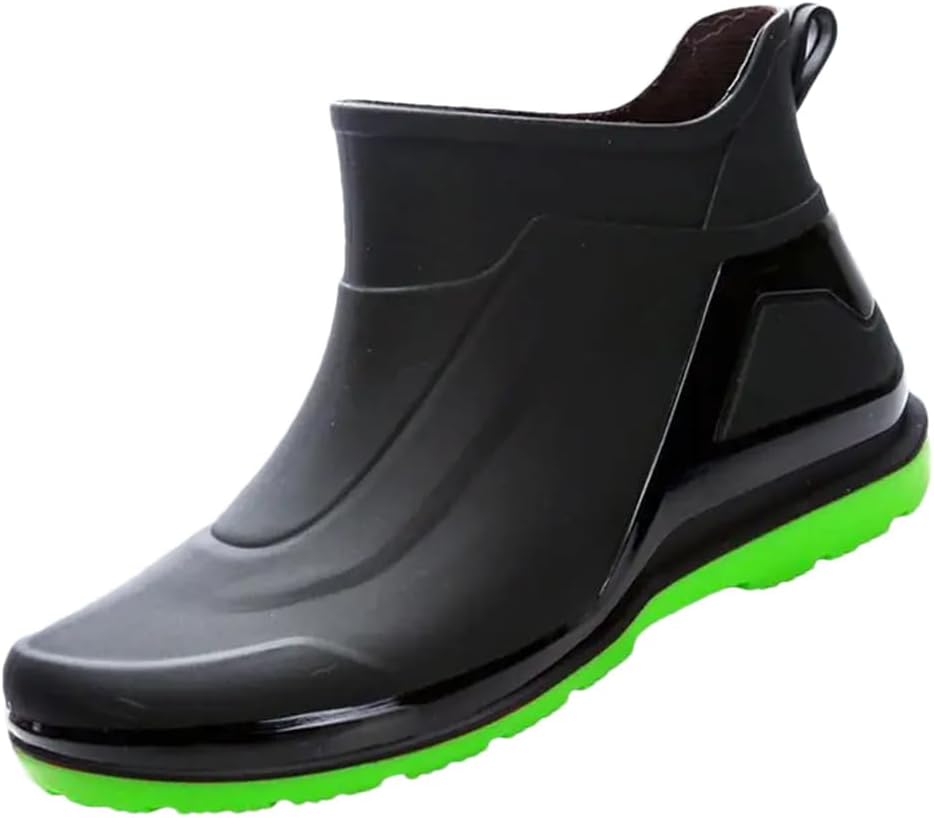 

Мужские короткие резиновые сапоги Wjnvfioo, противоскользящие, водонепроницаемые, зимние мужские дождевые сапоги, En8 Without Cotton