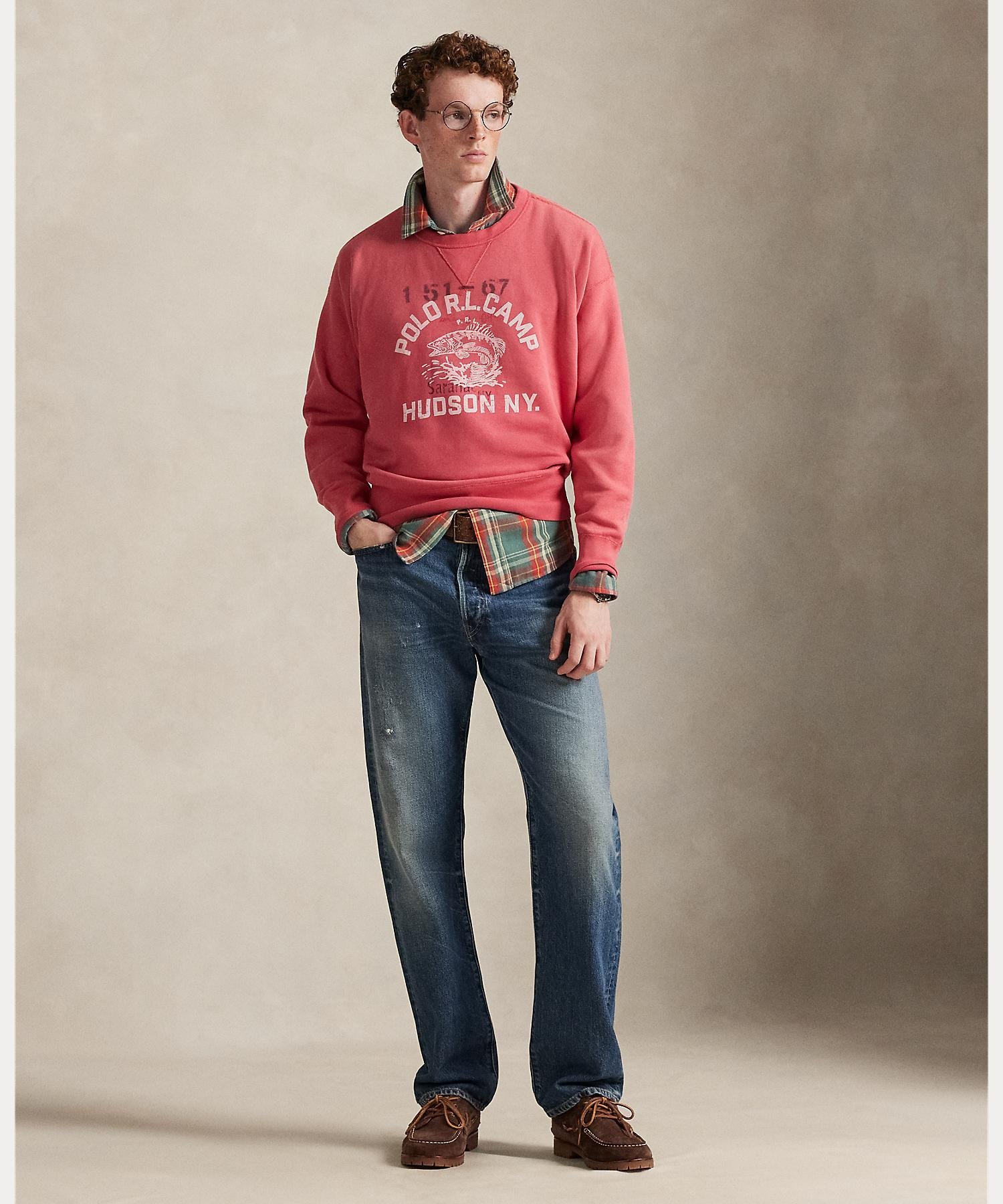 Винтажная флисовая толстовка с графическим принтом Polo Ralph Lauren, 610 Red — фото 2