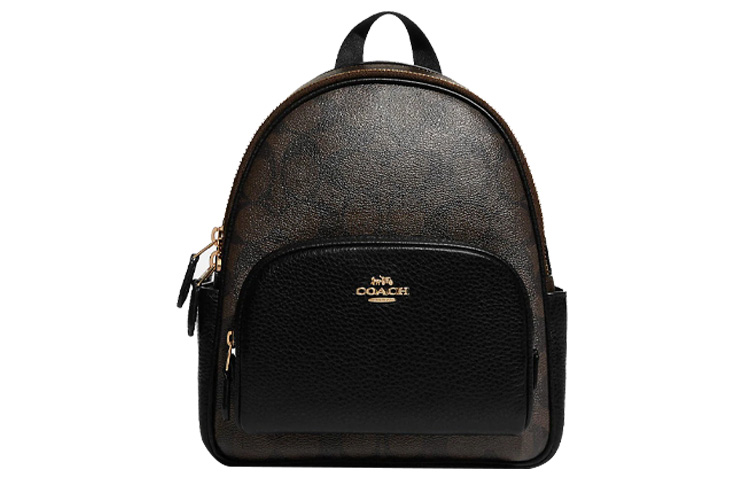 

Рюкзак малый Court Canvas с кожаной спинкой женский темно-серый и черный COACH