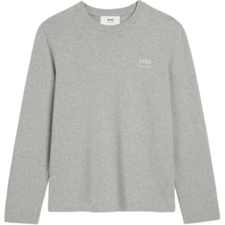 

Хлопковая футболка с принтом логотипа AMIPARIS, серый