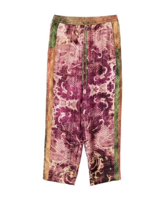 

Фиолетовые шелковые брюки на шнуровке, прямого кроя. Pierre-Louis Mascia, мультиколор