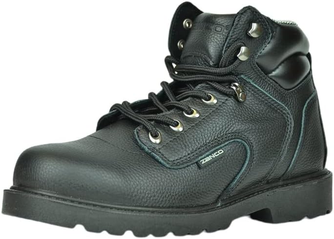 

Мужские рабочие/строительные/туристические ботинки ZANCO 15 см с кожаным верхом и легкой гибкой подошвой, черный