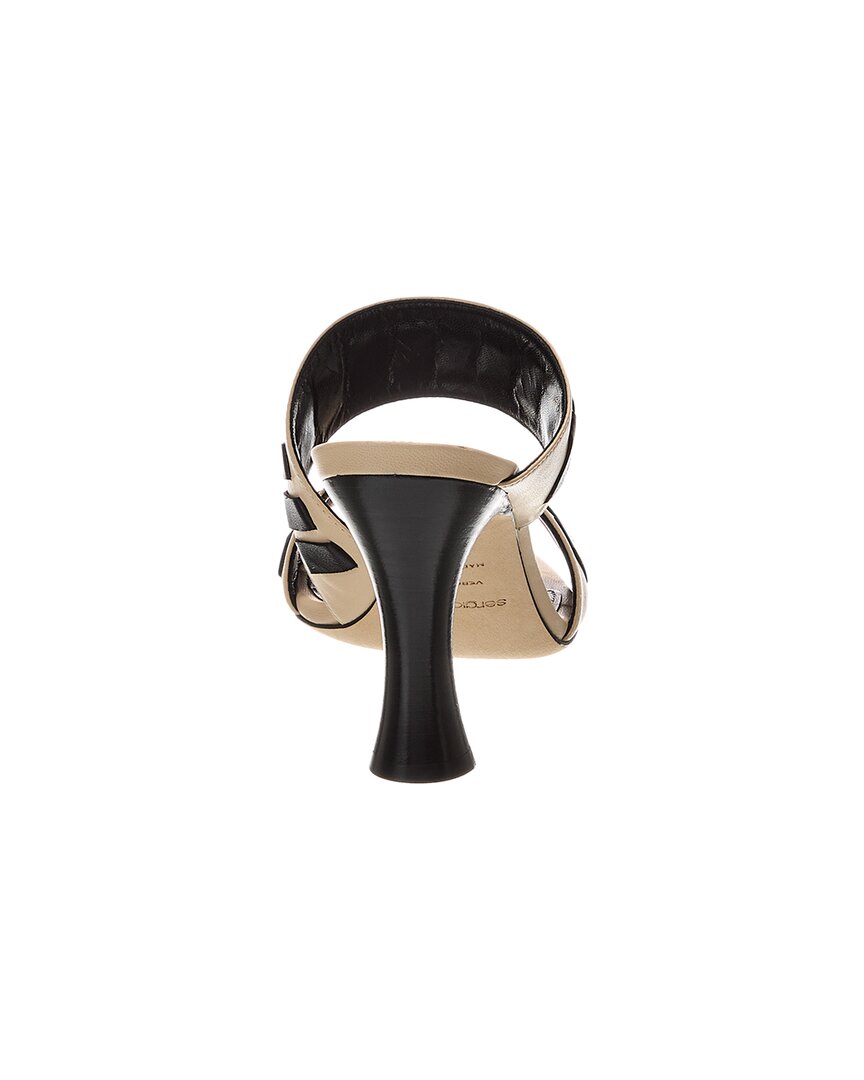 Sergio Rossi SR Tideup Leather Sandal, бежевый — фото 3