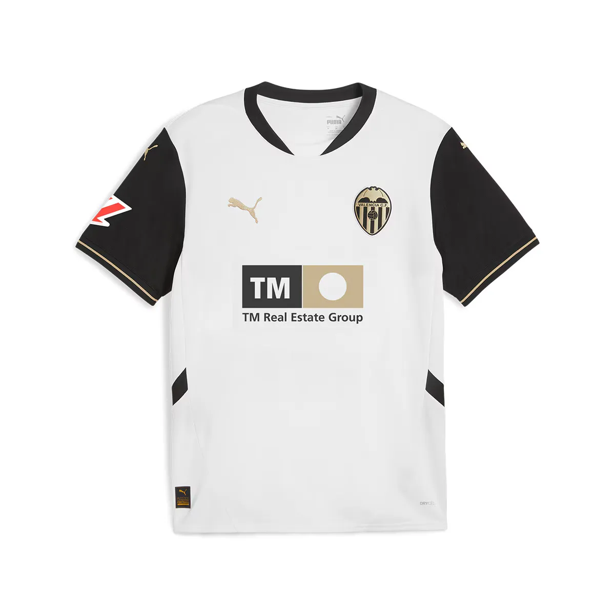 

Реплика домашней футболки Valencia CF Jr 2024-2025 Детская футболка Puma, белый
