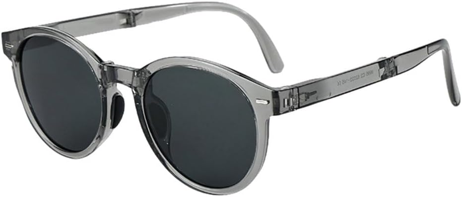 

Складные солнцезащитные очки в стиле ретро для женщин, круглые солнцезащитные очки для мужчин, защита от УФ-излучения UV400, серо-коричневые, аксессуары для мужчин MUTYNE, Grey