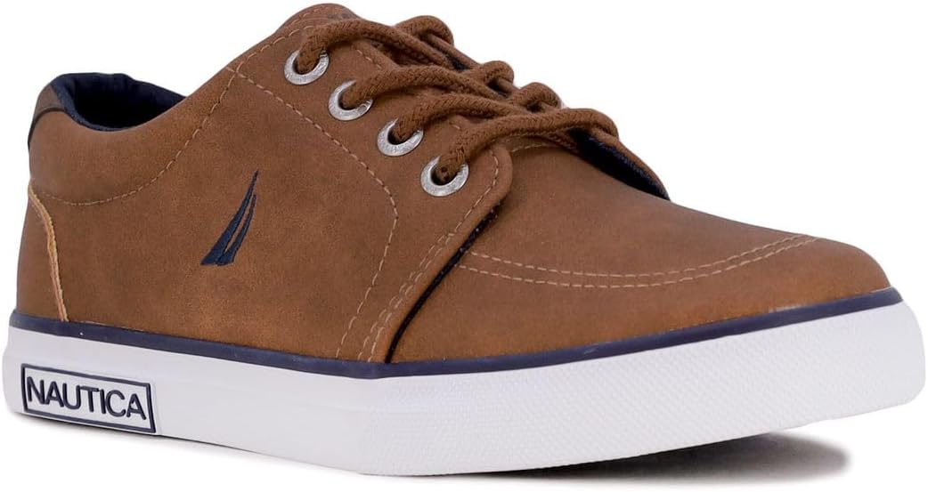 

Детские кроссовки Nautica для мальчиков на шнуровке, модные низкие туфли для подростков и детей младшего возраста, Tan Berrian