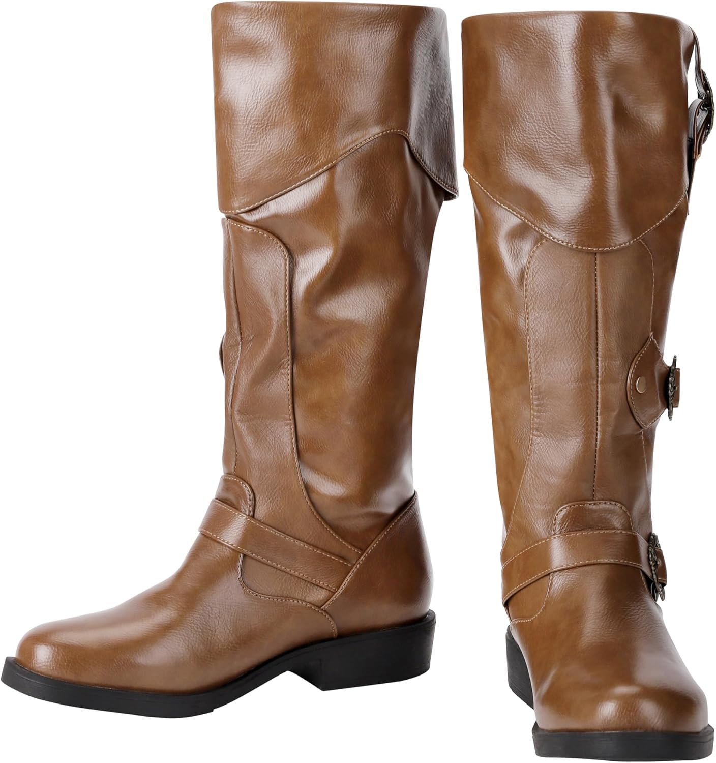 

Мужские ренессансные сапоги Пиратский костюм Сапоги в стиле средневекового стимпанка Винтажная обувь для косплея на Хэллоуин Ace Shock, светло-коричневый