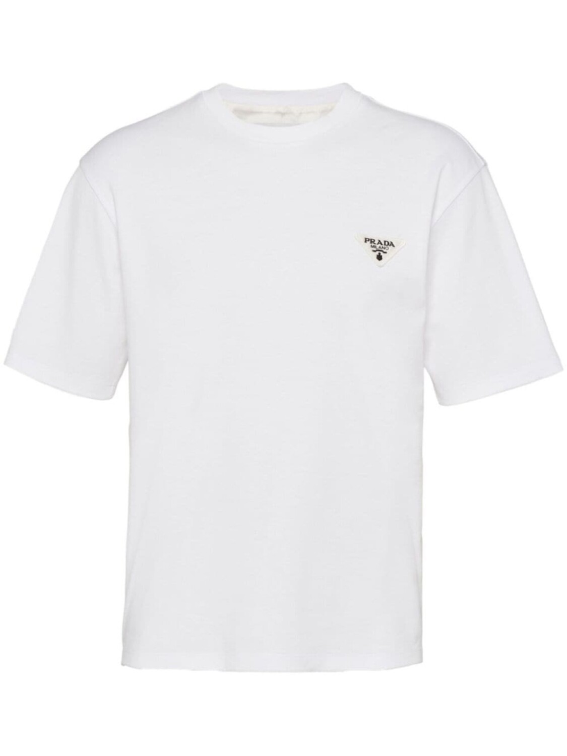 

Prada triangle-logo cotton T-shirt, белый