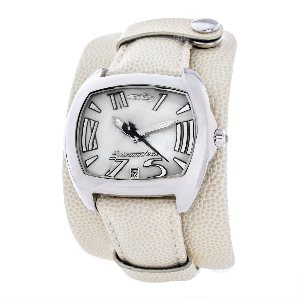 

Часы из бежевой кожи Chronotech