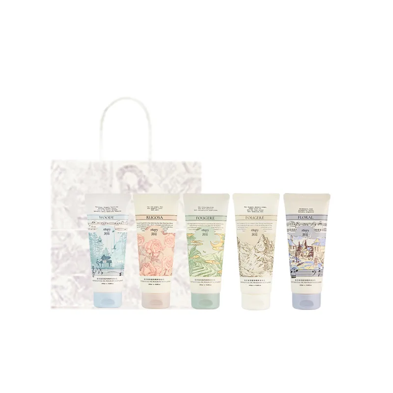 Лосьон, крем или спрей для тела унисекс Roopy, 150ml*5 Pcs Melting Snow+Tea-Dyed+Anonymous+Floating Light+Winter, Comes with Shopping Bag