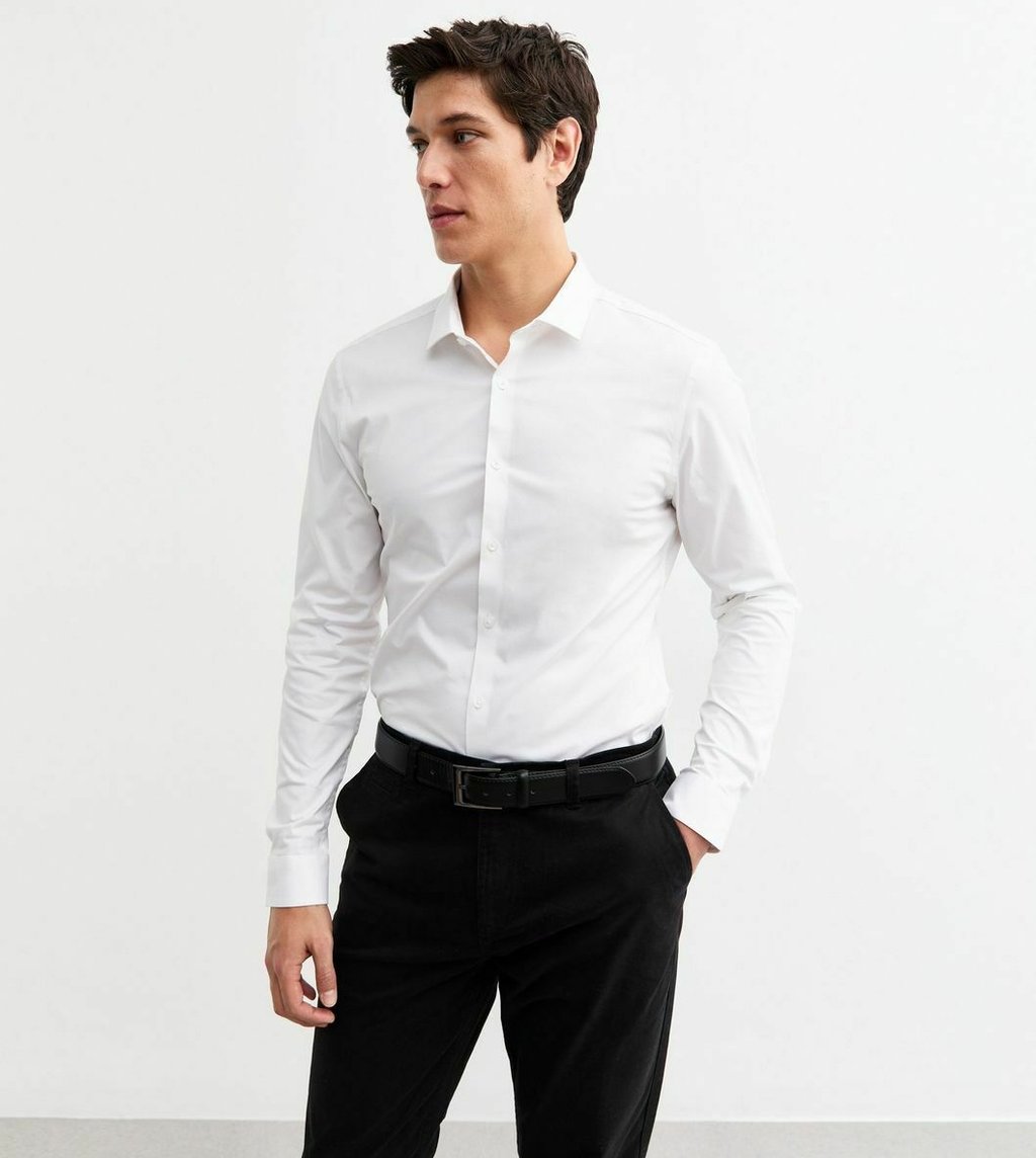 

Классическая рубашка WHITE MUSCLE FIT New Look, белый