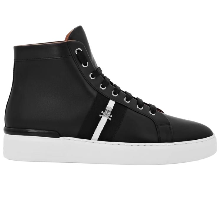 PHILIPP PLEIN Кроссовки для скейтбординга High Top из коровьей кожи Unisex Black — фото 3