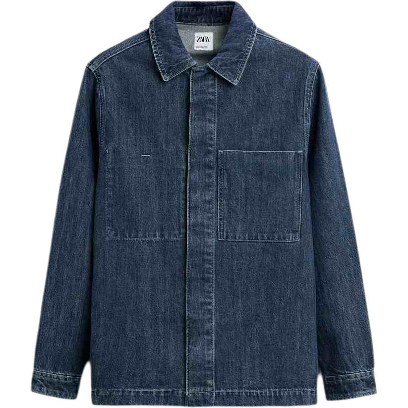 

ZARA Джинсовая куртка мужская синяя