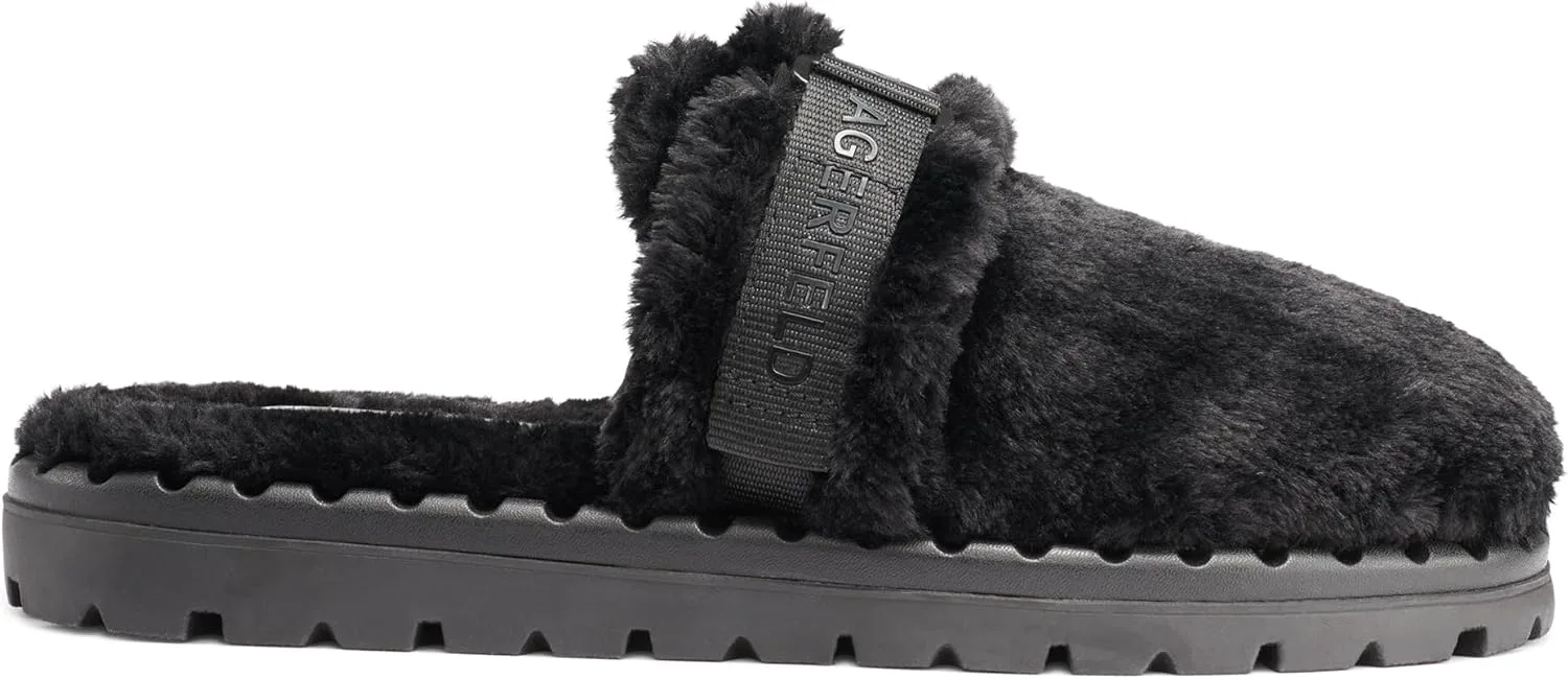 

Мужские сандалии KARL LAGERFELD с меховым логотипом и регулируемым ремешком, черный