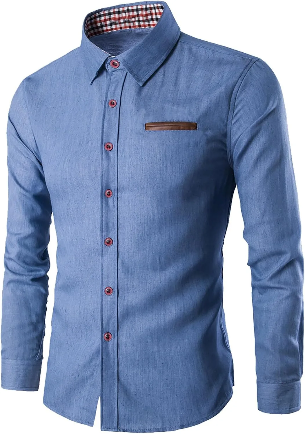 

Рубашка мужская Long Sleeve Solid Stretch Wrinkle-Free с карманом