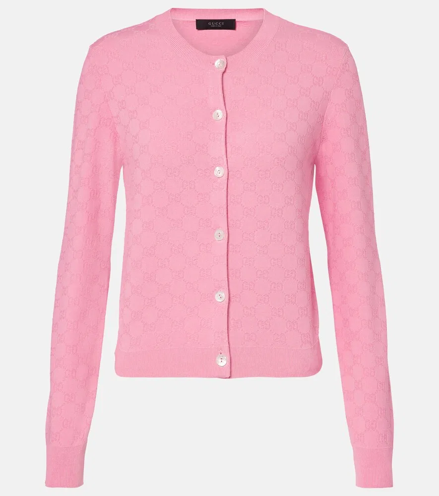 Кардиган Gucci Жаккардовый, итальянское производство, розовый