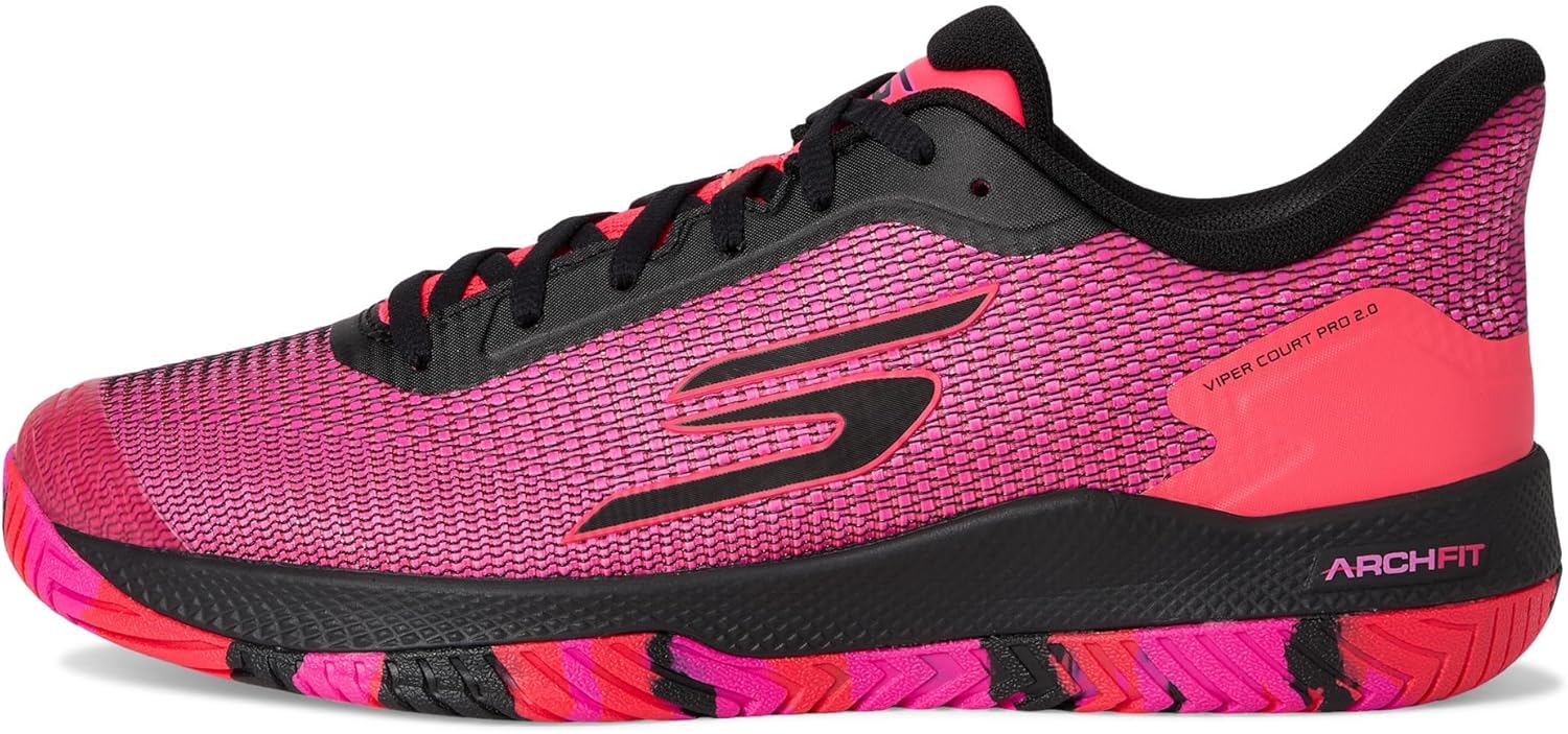 Кроссовки Skechers для мужчин Pickleball Viper Court Pro 2.0, черный/розовый — фото 4