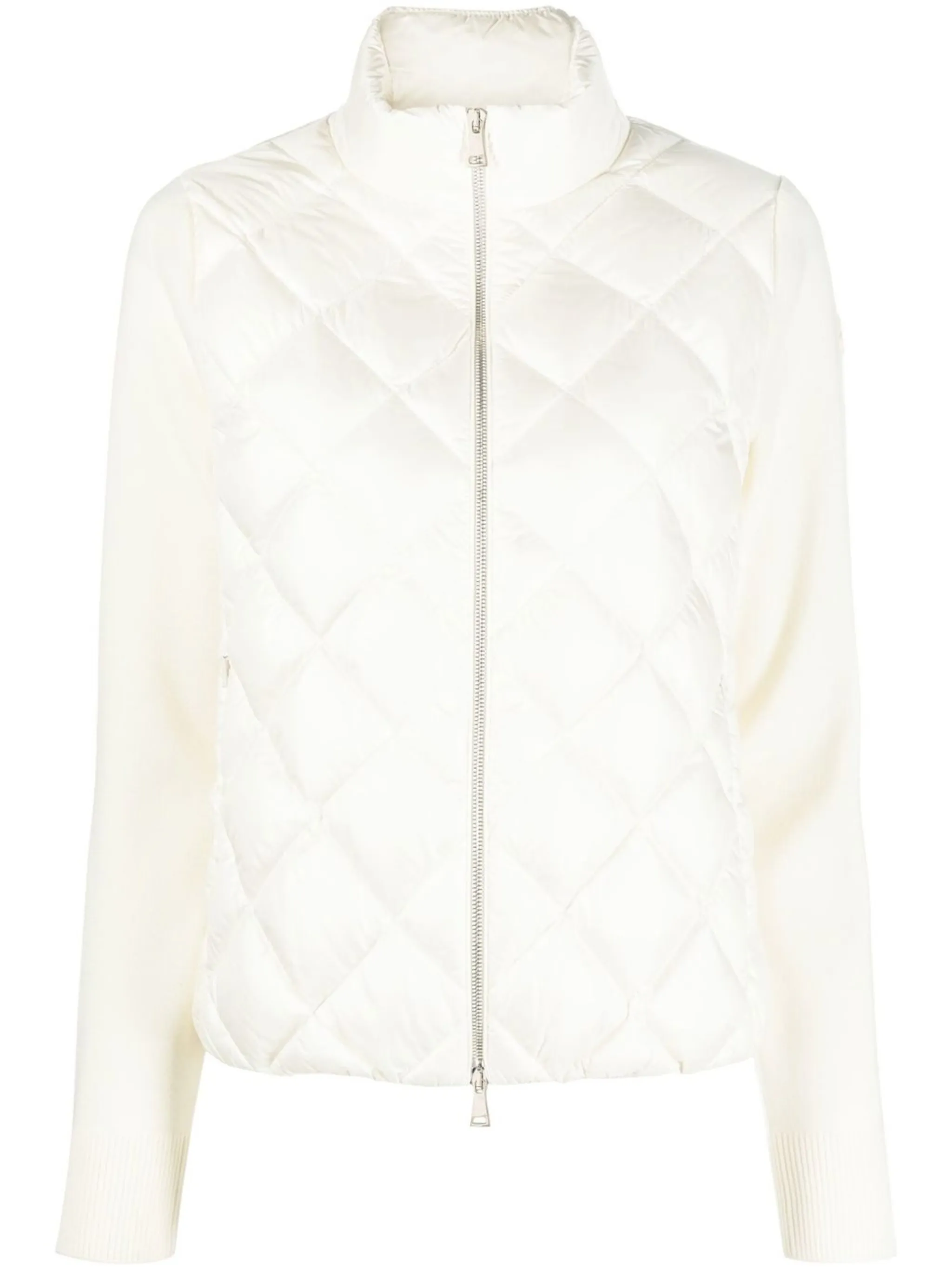 

Шерстяной кардиган с дутой вставкой Moncler, белый