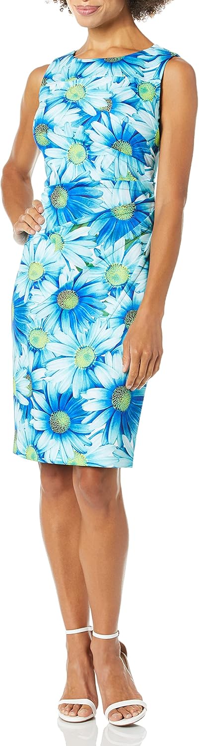 

Женское платье-футляр без рукавов Calvin Klein Scuba Starburst, Blue Multi