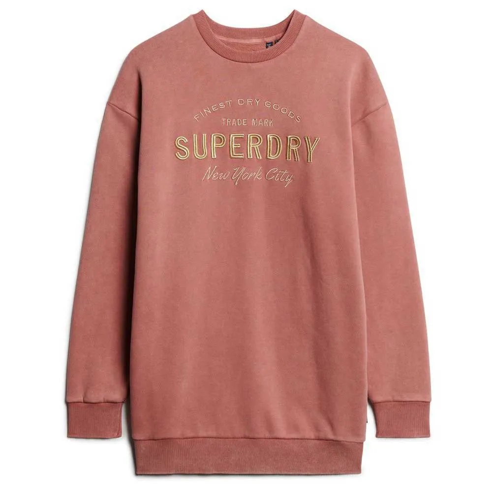 

Платье Superdry Luxe Metallic Logo midi, розовый