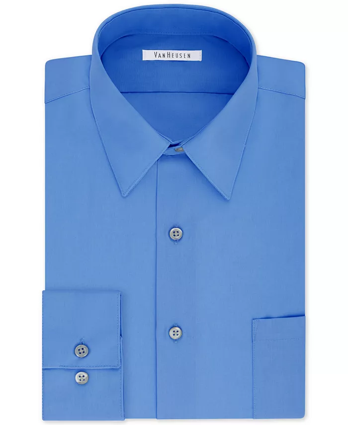 

Мужская однотонная рубашка из поплина большего размера без складок Van Heusen, черный