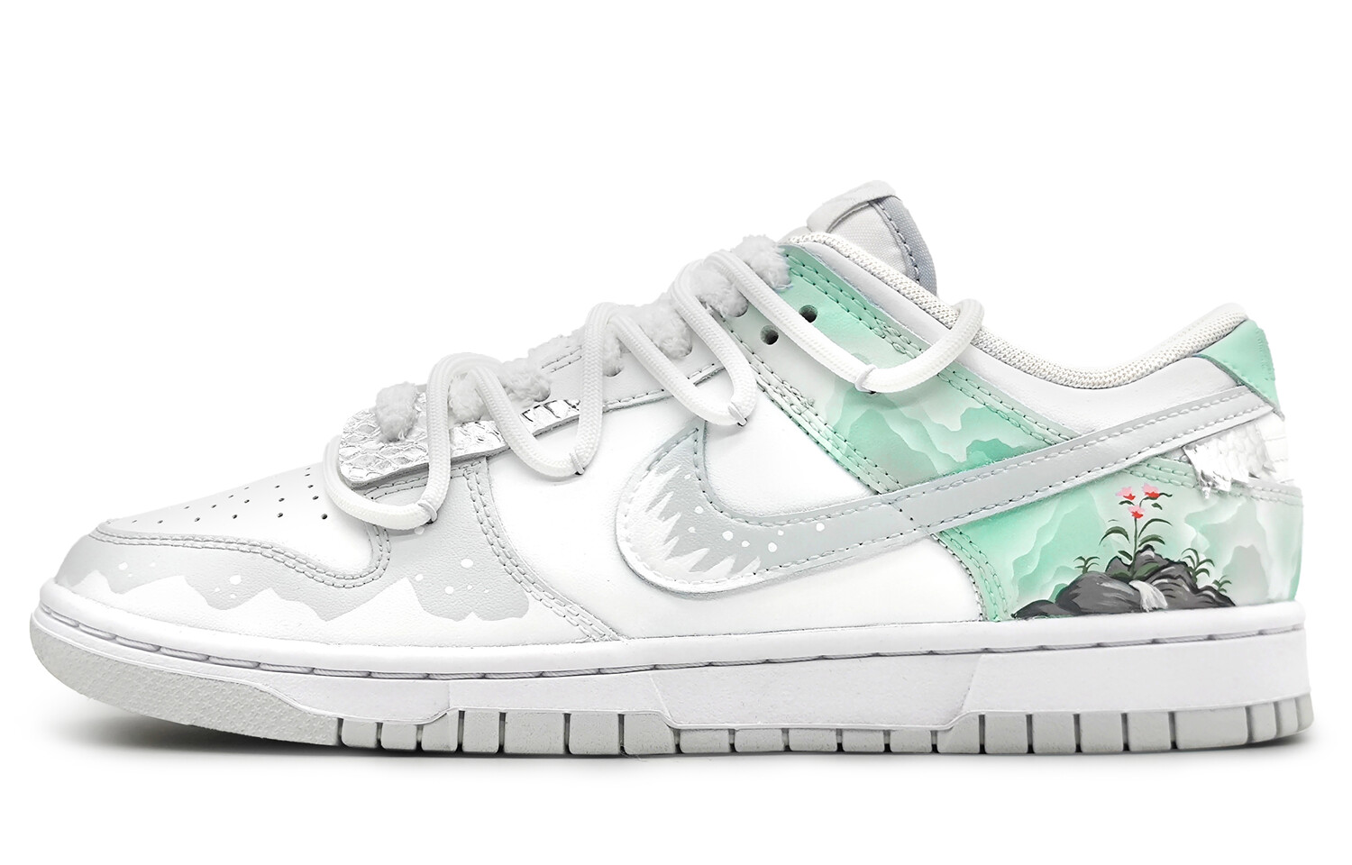 

Кроссовки Nike Dunk Skateboarding Shoes Men Low-top Green/White, коричневый