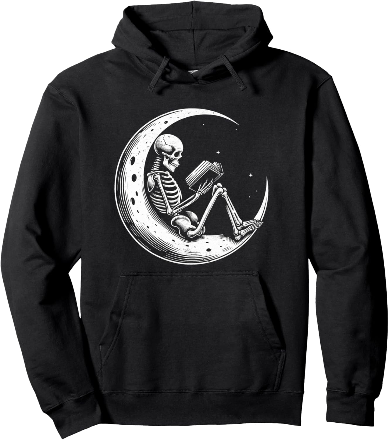 

Толстовка Crescent Moon Skeleton Read Imagine Hoodie Funwearvm, черный
