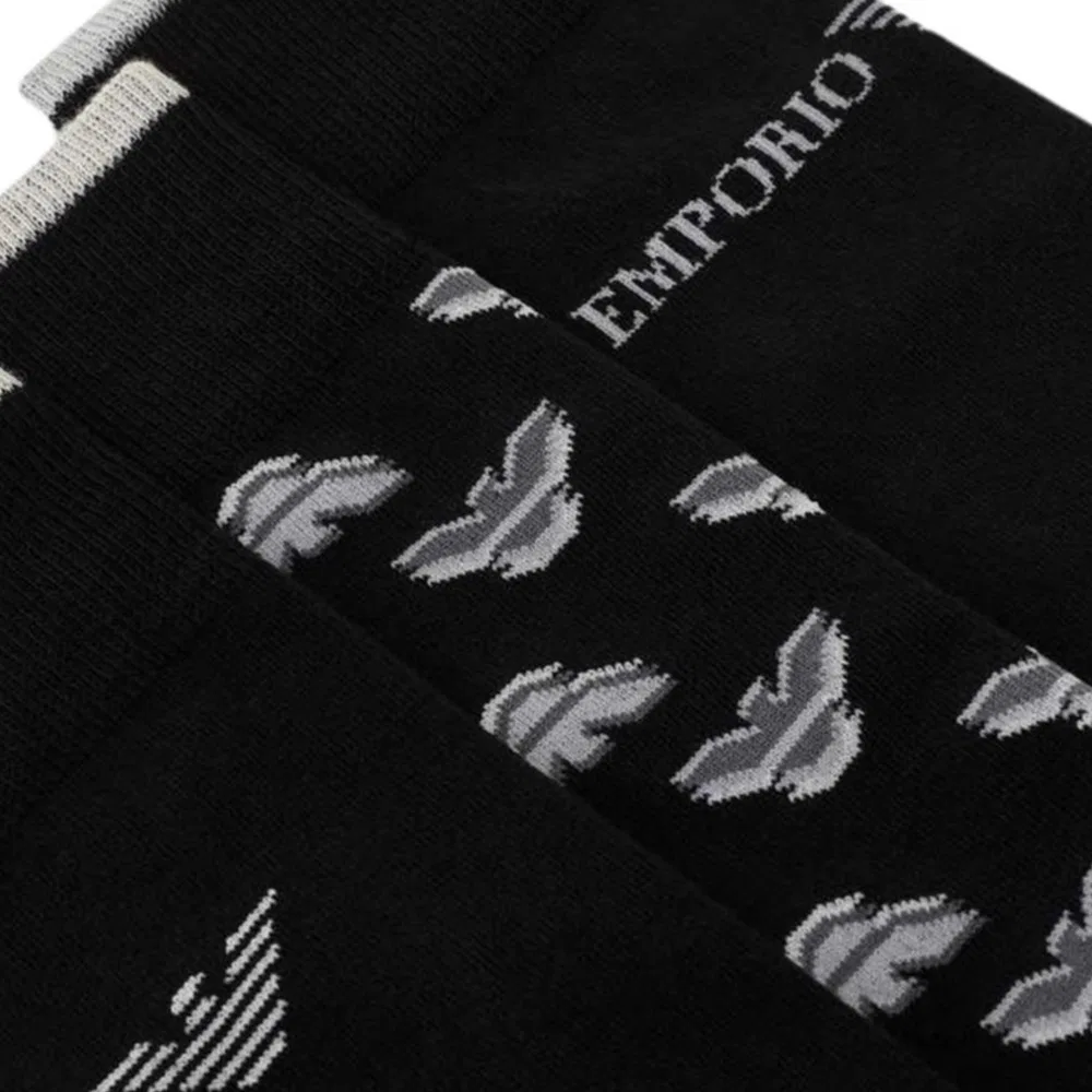 Носки Emporio Armani Crew Socks 3 пары черные — фото 3