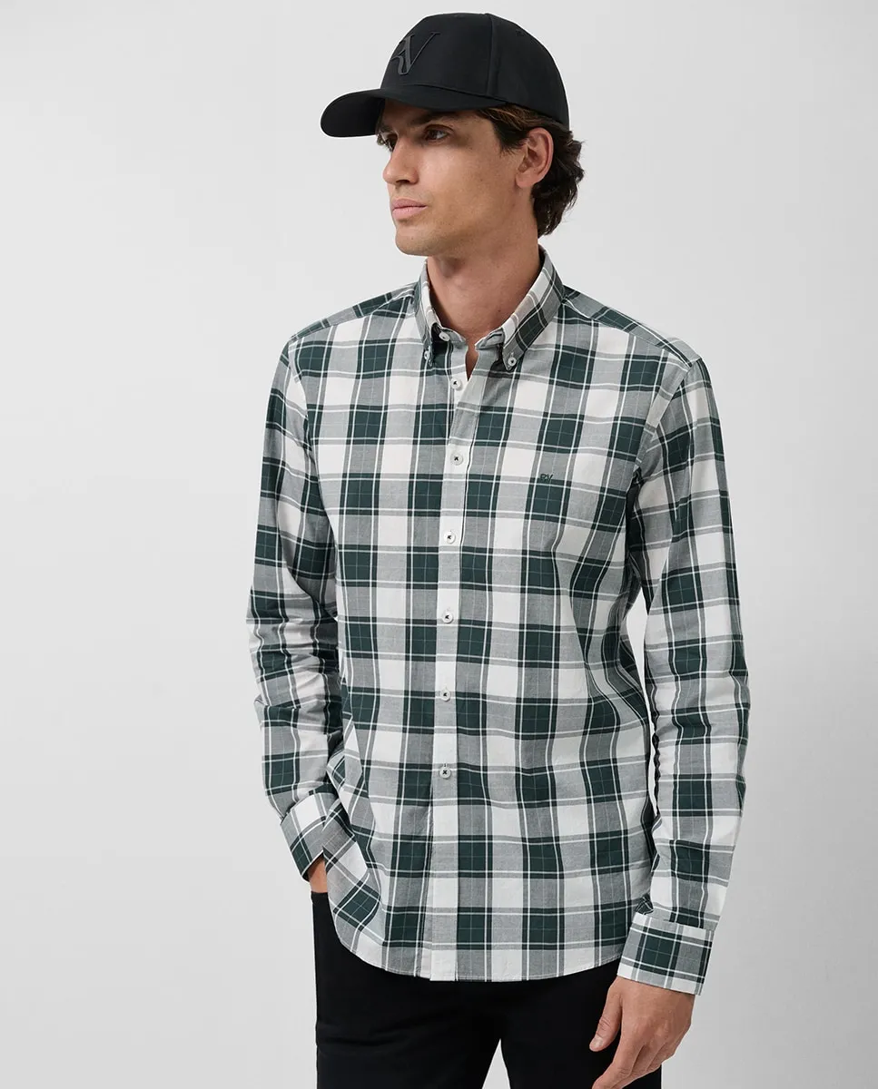 

Мужская спортивная рубашка slim fit в клетку Roberto Verino, темно-зеленый