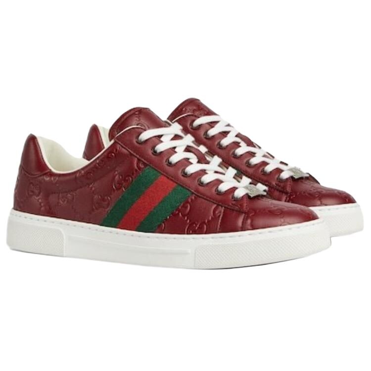 ACE Скейтбординг Кроссовки женские низкие красные Gucci — фото 3